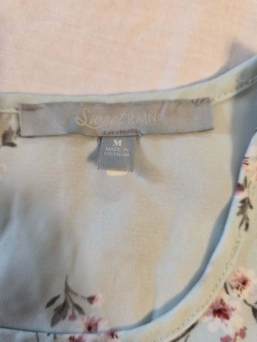 Sweet Rain Blouse Women's Medium Flowers with Front Pocket Sleeveless - Picture 4 of 4